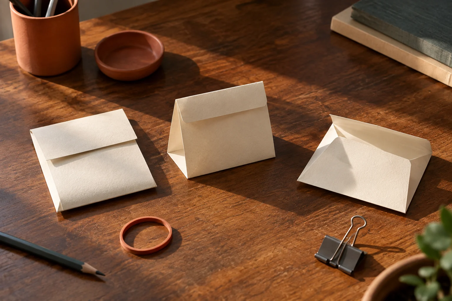 Separate blank paper pockets awaiting classified observations